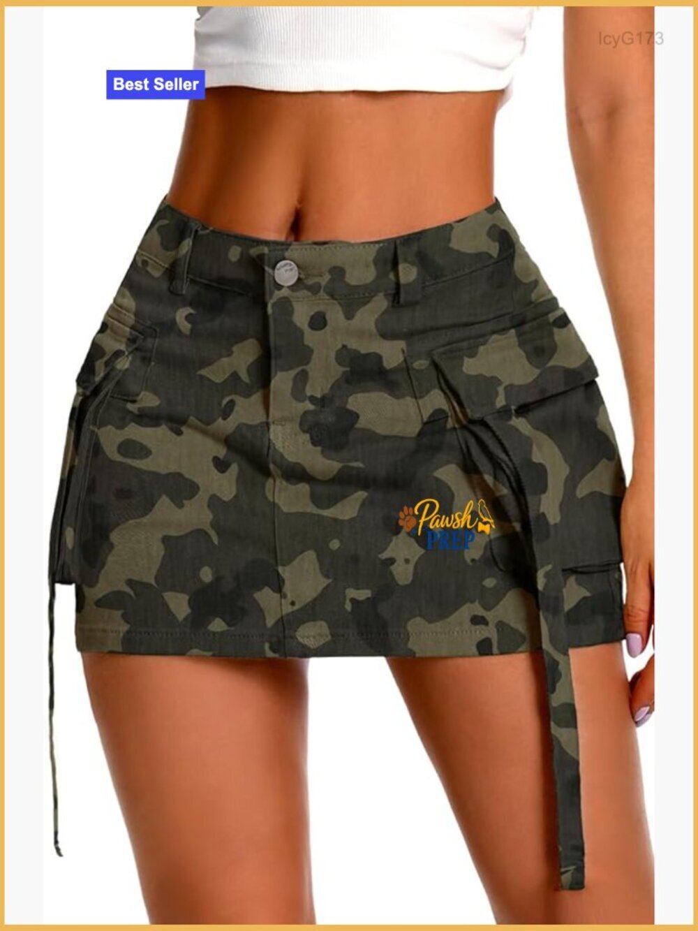 High Stretch Denim Cargo Skirt Low Waist Y2K Mini Skirt with Pockets